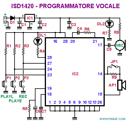 Schema elettrico del programmatore vocale
