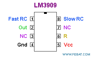 Piedinatura del LM3909