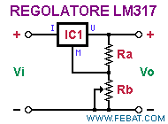 LM317 schema elettrico di base